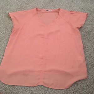 Peach colored chiffon blouse